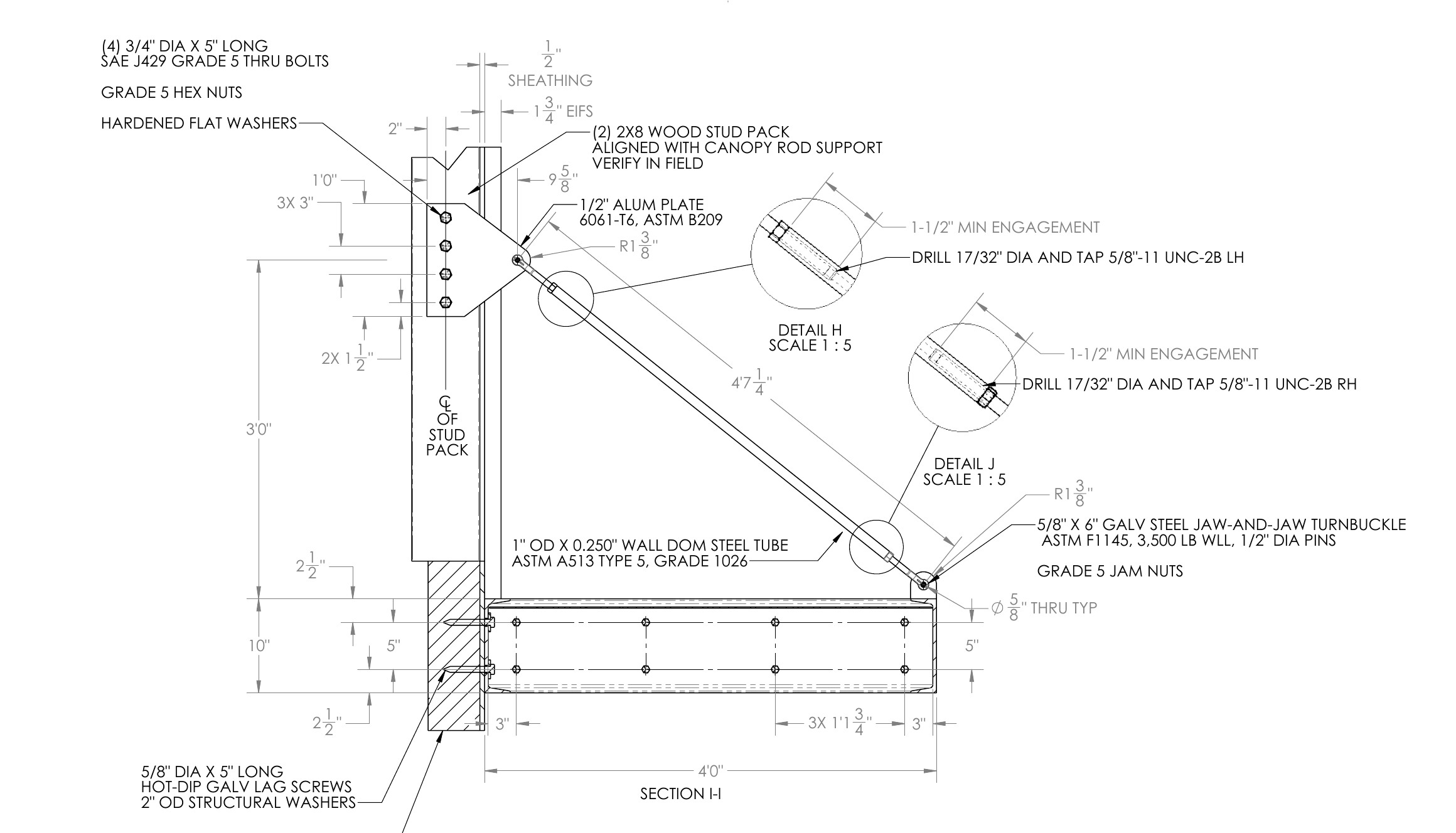 Canopy wall connection detail