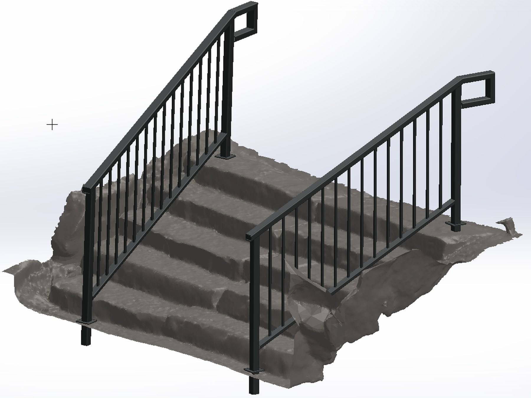 3D scan and coordinated handrail model